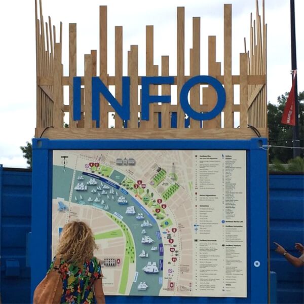 Illustrated map for Voguent les vins expo at Bordeaux