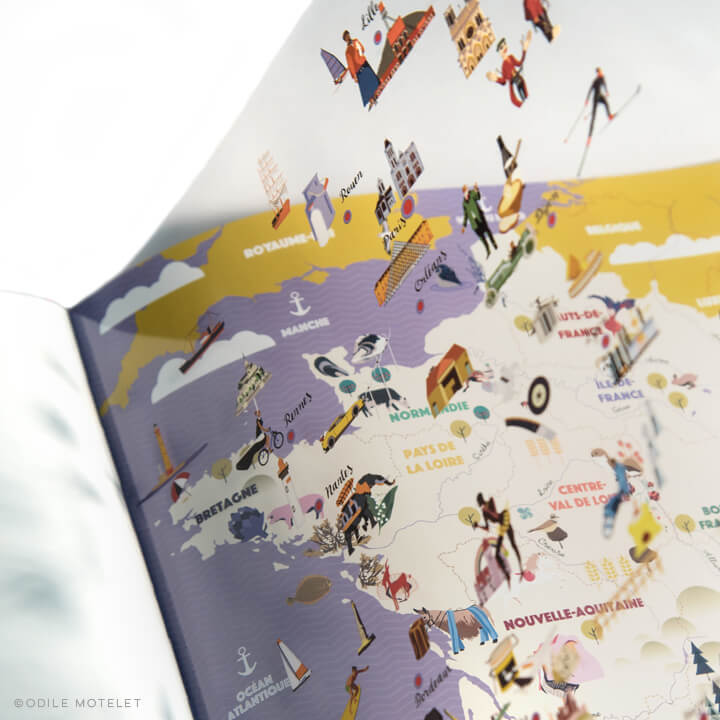 Illustrated maps of French regions