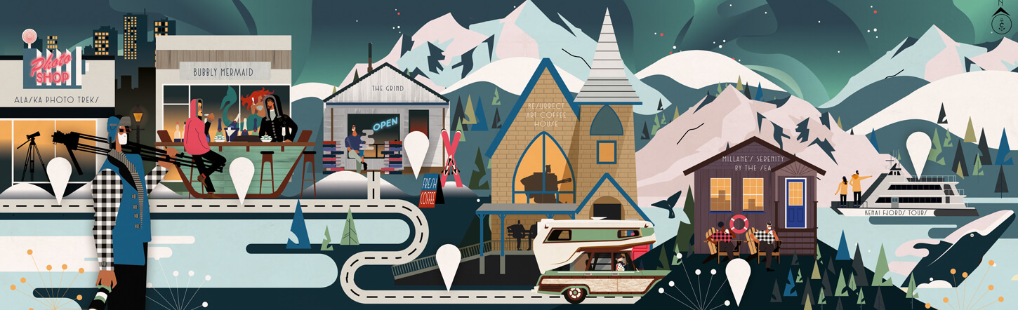 Illustrated characters Alaska