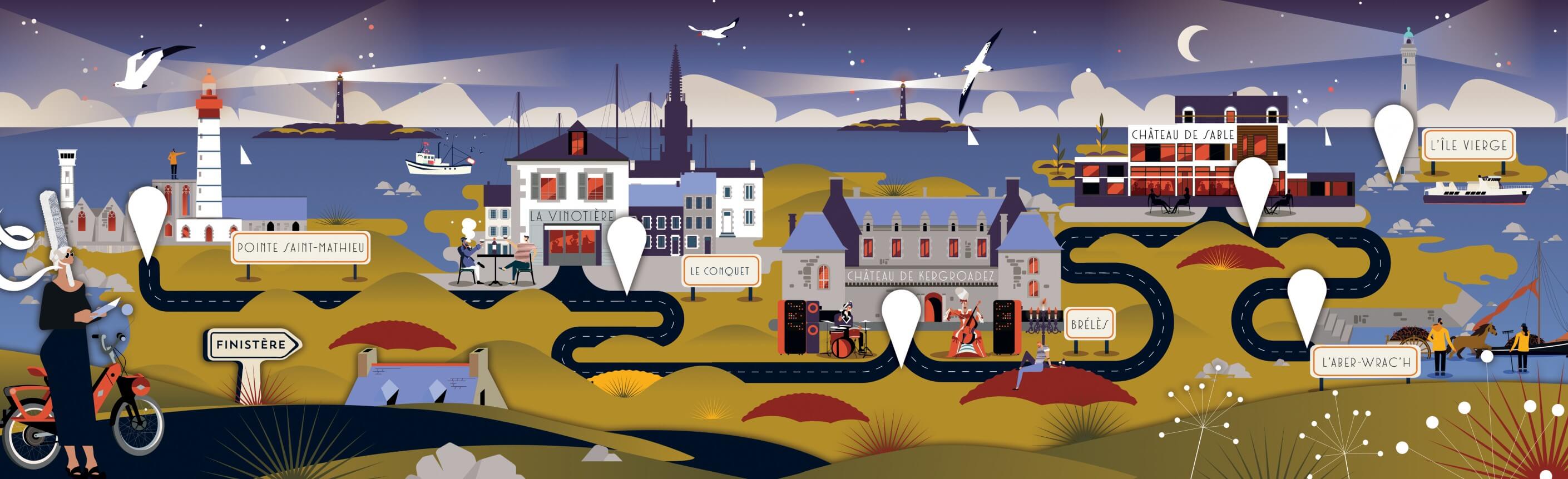 Illustrated characters Finistère