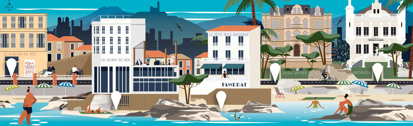 Illustrated characters Marseille