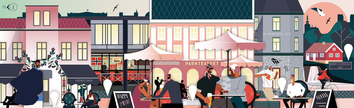 Illustrated characters Oslo
