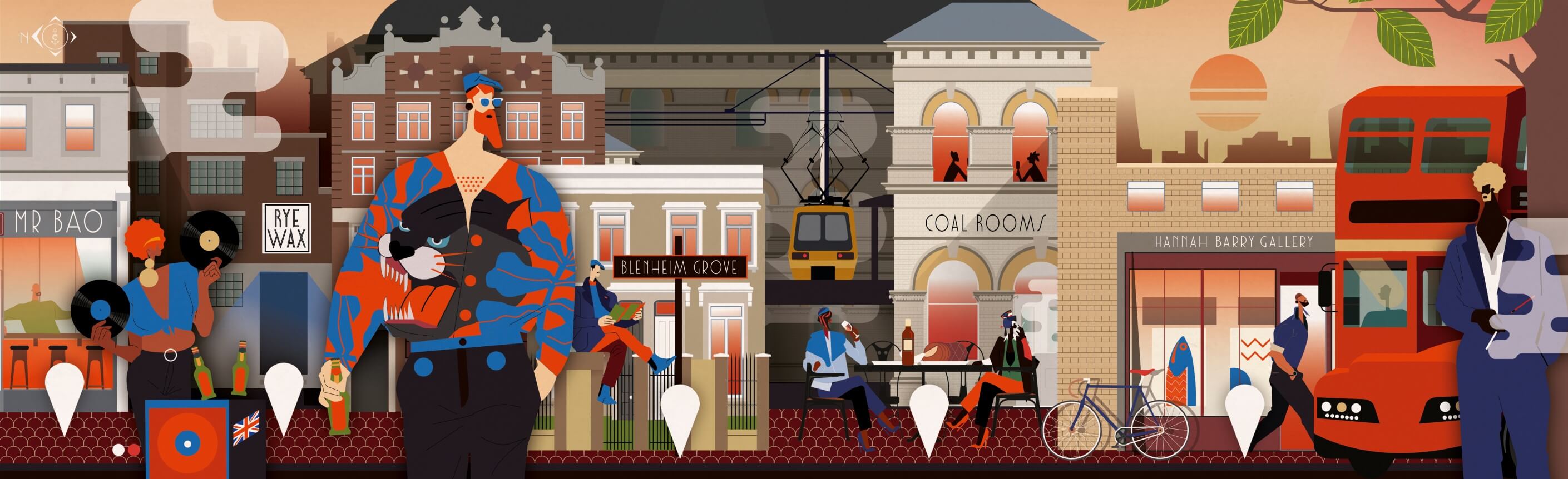 Illustrated characters Peckham