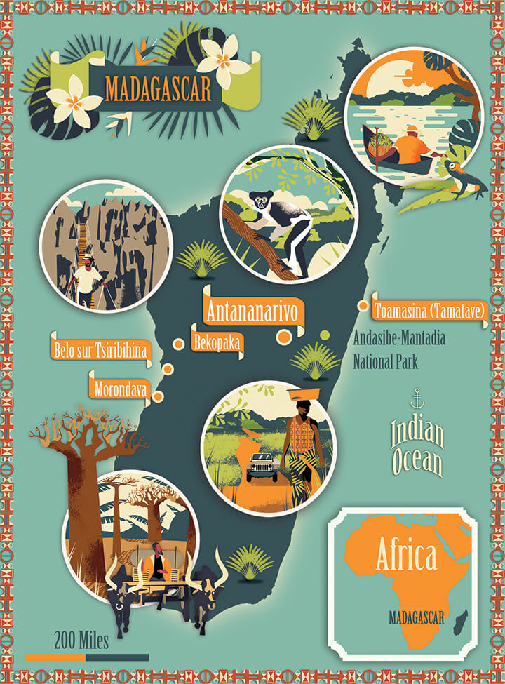 Illustrated map Lonely Planet Madagascar