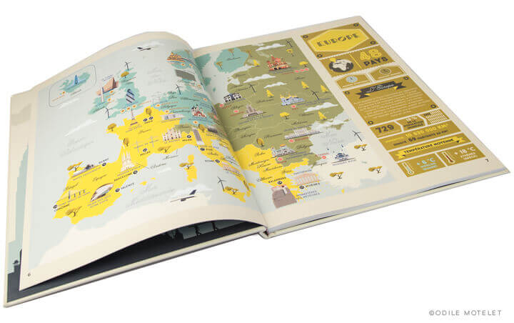 Monument Atlas Architecture illustrated map of Europe