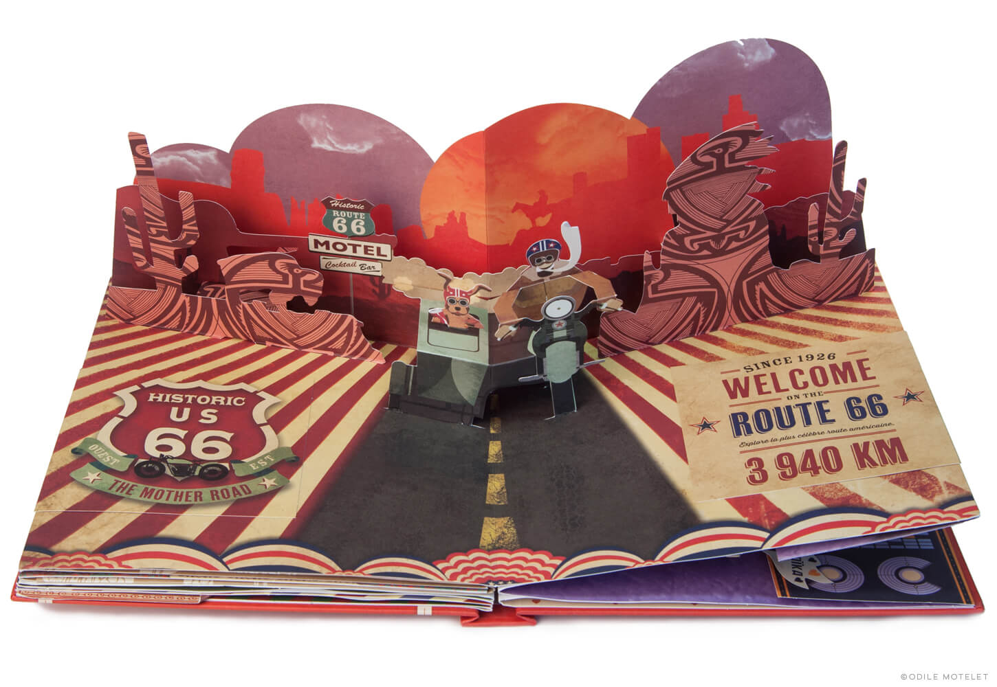 Voyages et Routes de Légende animated pop-up book Road 66