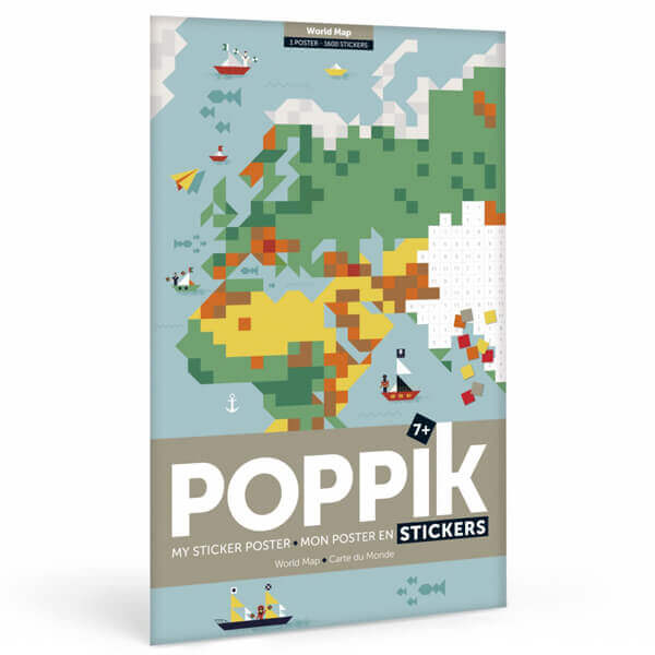 Map of the world Poppik sticky poster